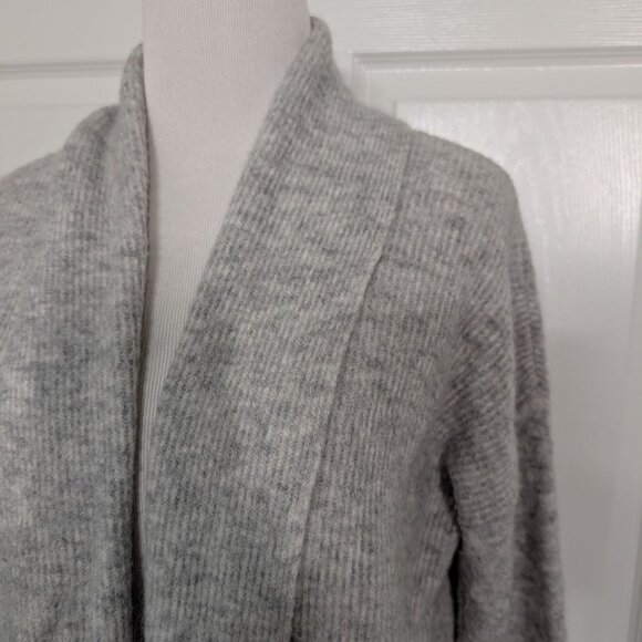 Banana Republic Ribbed Cardigan Womens Size Small Gray Merino Wool Alpaca Blend - Picture 2 of 10